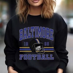 Baltimore Football Sweater, Ravens Football Graphic Sweatshirt